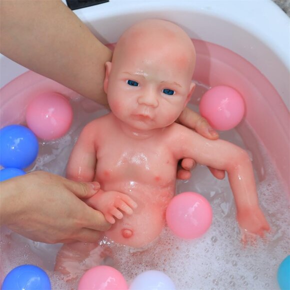 🆕18.5 Full Silicone Reborn Baby Doll Soft Solid Newborn Infant Boy Dolls - Picture 6 of 8
